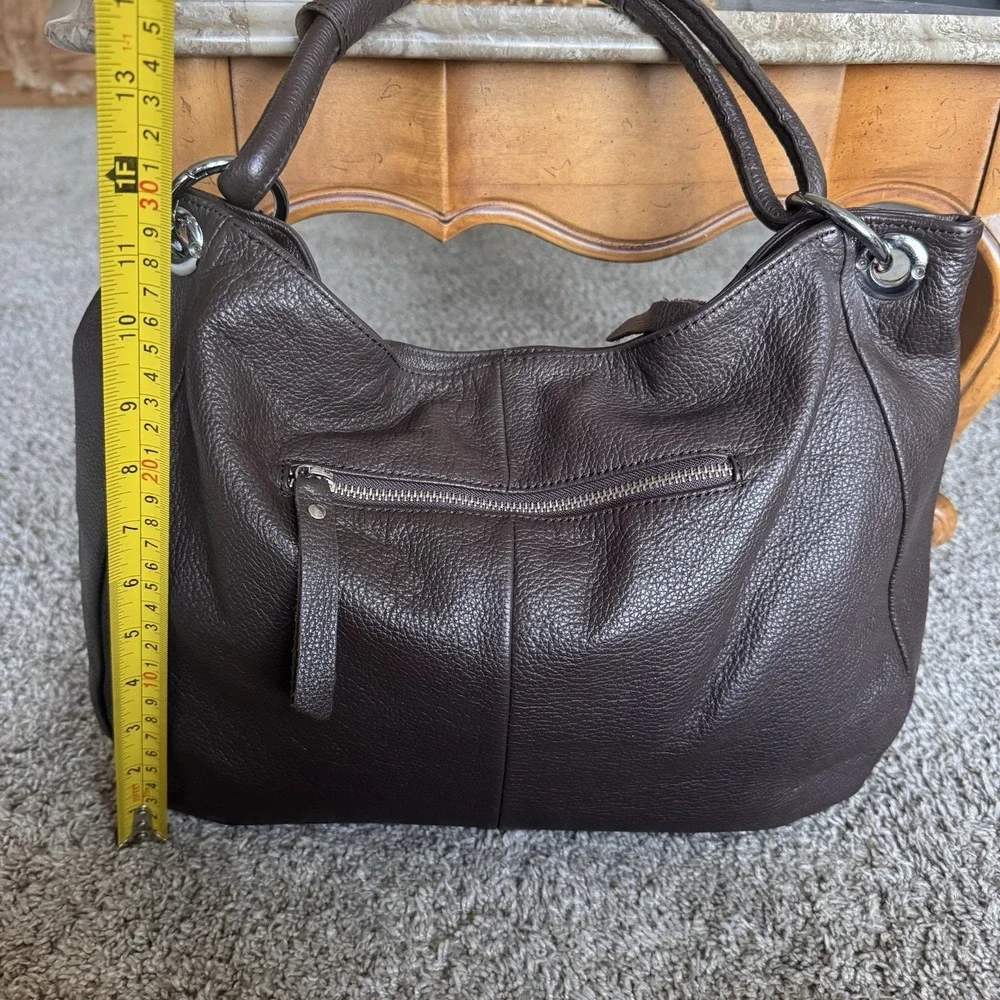 Dudubags Brown Pebbled Italian Leather Hobo Style Bag - Very Soft And Functional